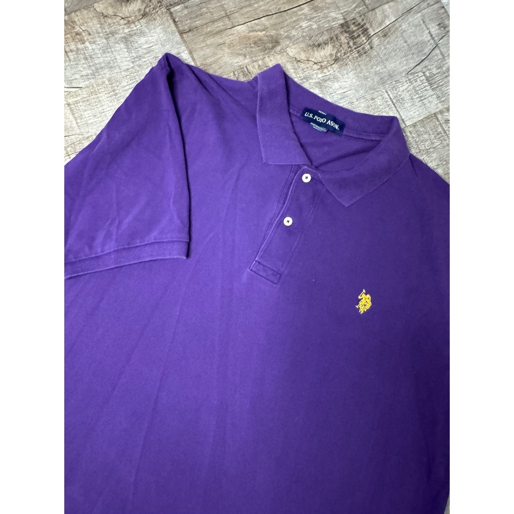 US Polo Assn Mens Purple Short Sleeve Cotton Pique Polo Shirt XXL Logo